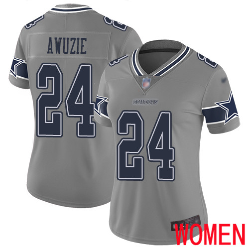 Women Dallas Cowboys Limited Gray Chidobe Awuzie #24 Inverted Legend NFL Jersey->nfl t-shirts->Sports Accessory